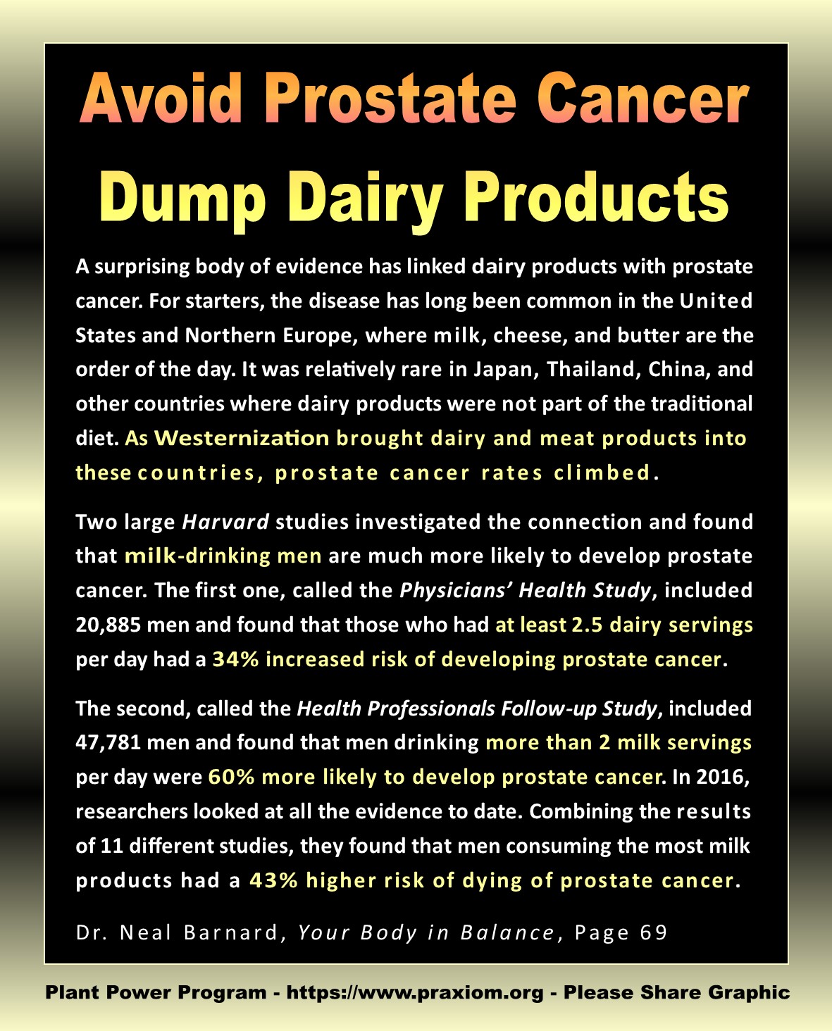 Avoid Prostate Cancer, Dump Dairy Products - Dr. Neal Barnard