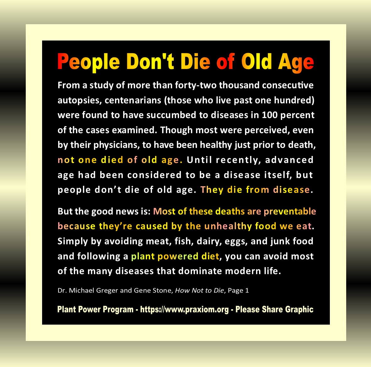 People Don't Die of Old Age - Dr. Michael Greger