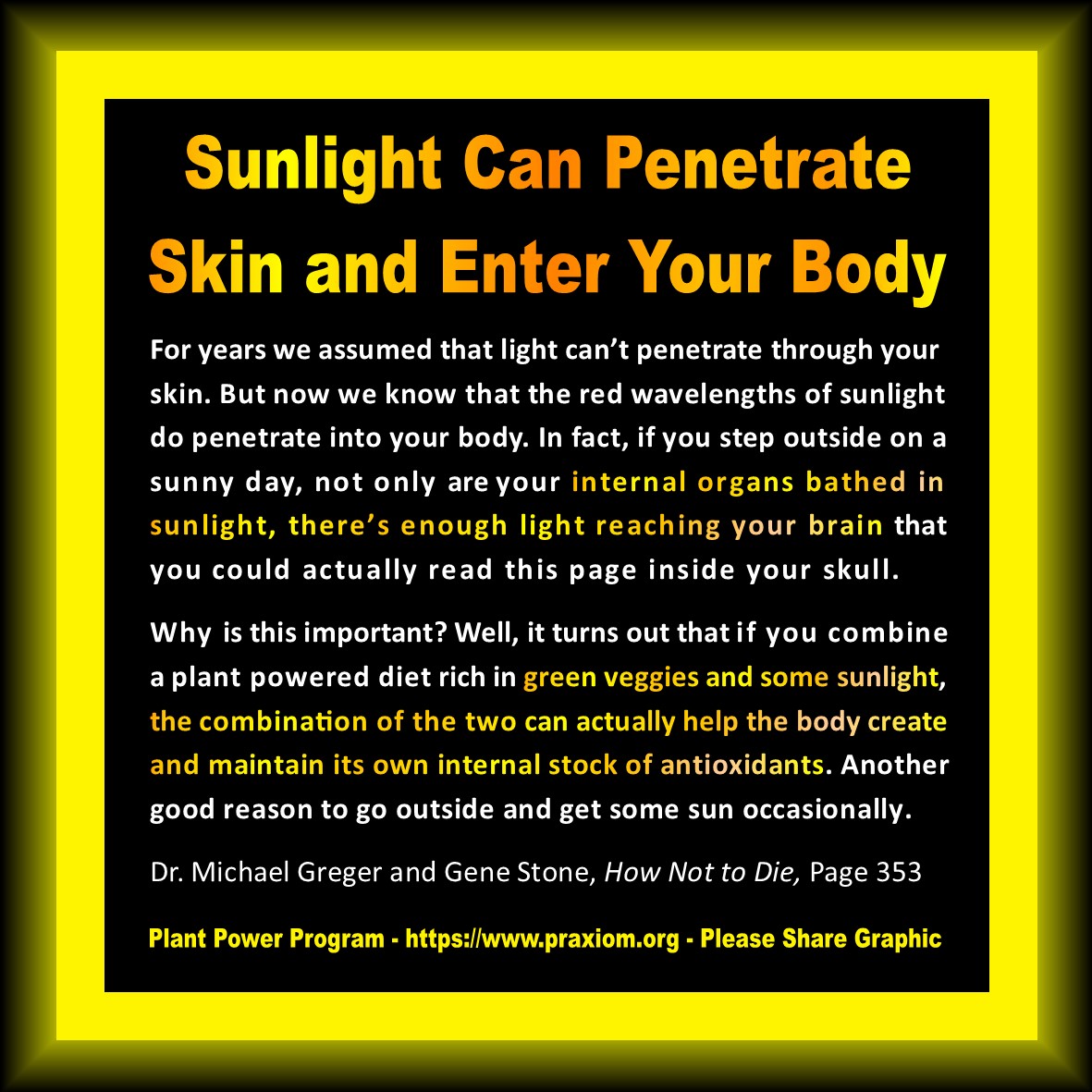 Sunlight Can Penetrate Skin and Enter Your Body - Dr. Michael Greger